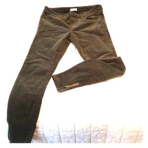 Olive skinny corduroys